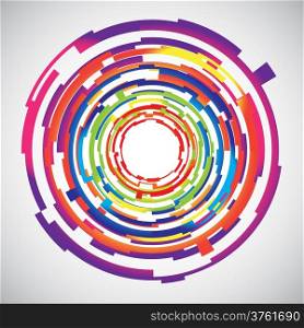 Abstract technology colourful circles background, vector illustration