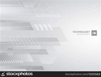 Abstract technology concept gray and white geometric corporate design background. Vector illustration