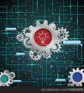 Abstract technology concept with gears background.vector