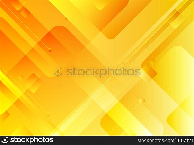 Abstract technology concept yellow geometric square overlapping corporate design background. Vector illustration