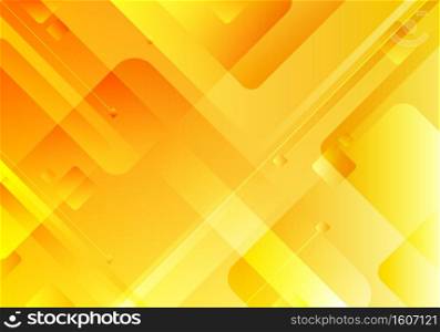 Abstract technology concept yellow geometric square overlapping corporate design background. Vector illustration