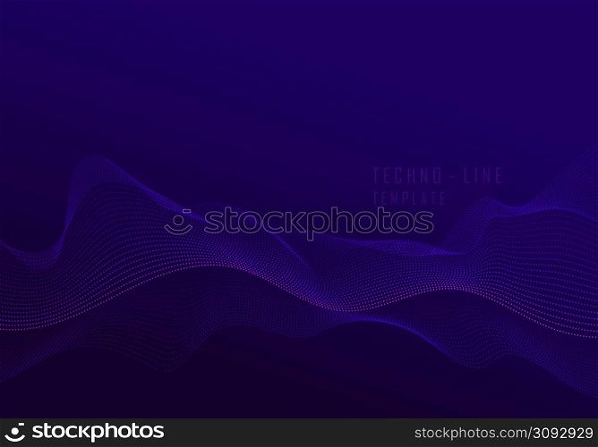 Abstract technology design of dot particles wavy style background. Well organized object for use. Illustration vector