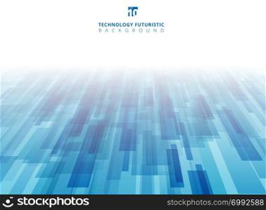 Abstract technology diagonally overlapped geometric squares shape perspective blue color background with copy space. Vector graphic illustration