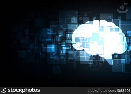 Abstract technology digital brain.
