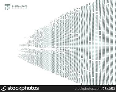 Abstract technology digital data square gray pattern pixel prespective background with copy space. Vector graphic illustration