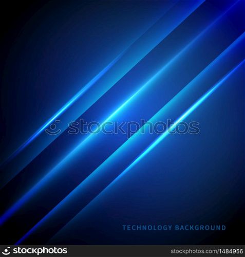 Abstract technology digital diagonal laser line on dark blue background. Vector illustration