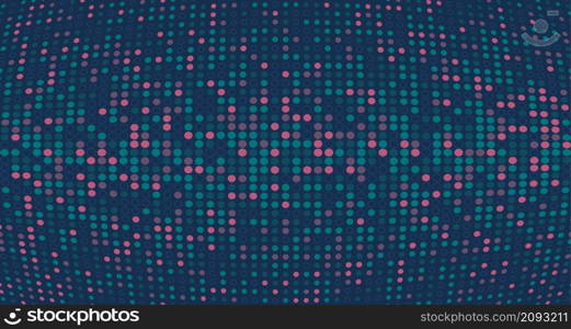 Abstract technology dots colors pattern decorative of minimal style. Geometric of dark theme background. Illustration vector