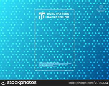 Abstract technology dots pattern on blue background. Vector illustration