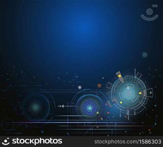 Abstract technology futuristic circuit board,Hi-tech computer digital telecom,Technological various light energy on blue sky of cyberspace,Vector illustration Interface the future concept.