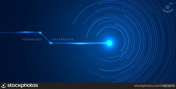 Abstract technology futuristic concept blue circular lines banner design connection. Vector illustration