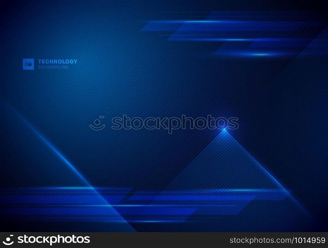 Abstract technology futuristic concept digital of blue light ray with diagonal stripes lines texture on dark blue background. Science, energy, Vector illustration