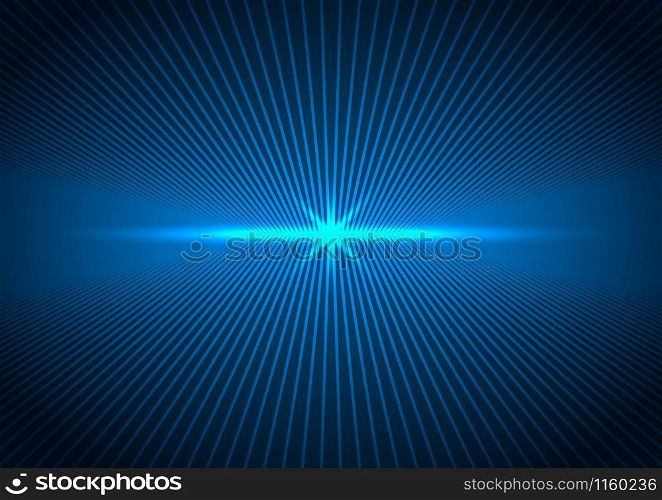 Abstract technology futuristic concept lines connection perspective with lighting blue of future on dark blue background. Vector illustration