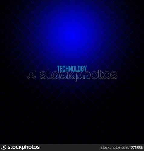 Abstract technology futuristic glow line grid on dark blue background.Vector illustration