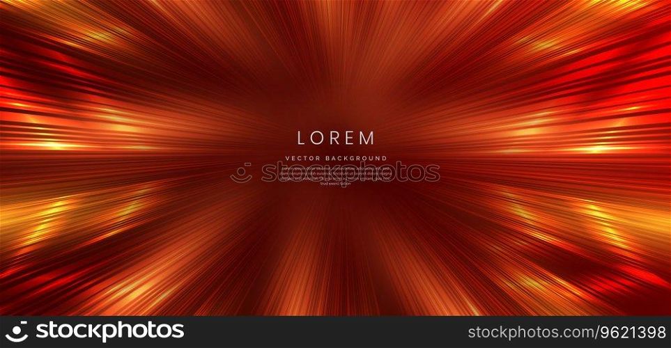 Abstract technology futuristic glowing red light lines with speed motion blur effect on red background. Vector illustration