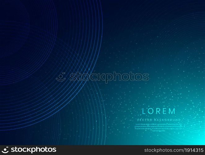 Abstract technology futuristic line blue light curved background with copy space for text. Vector illustration