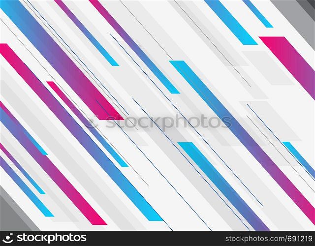 Abstract technology geometric blue and pink gradient bright color shiny motion diagonally background. Template for brochure, print, ad, magazine, poster, website, magazine, leaflet, annual report. Vector corporate design