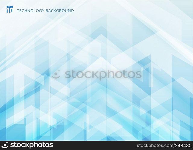 Abstract technology geometric corporate arrows on blue background. Vector illustration