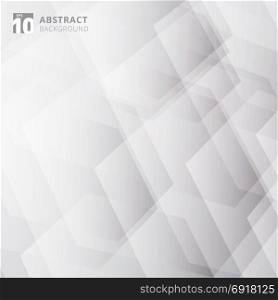 Abstract technology geometric gray and white color background. vector illustration