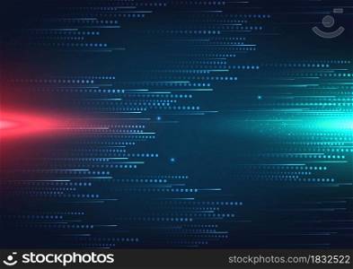 Abstract technology geometric overlapping hi speed line movement design background. Vector illustration