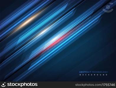 Abstract technology geometric overlapping hi speed line movement design background with copy space for text. Vector illustration