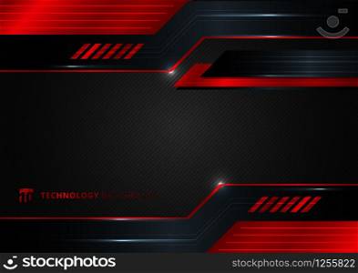 Abstract technology geometric red and black color shiny motion background. Template with header and footers for brochure, print, ad, magazine, poster, website, magazine, leaflet, annual report. Vector corporate