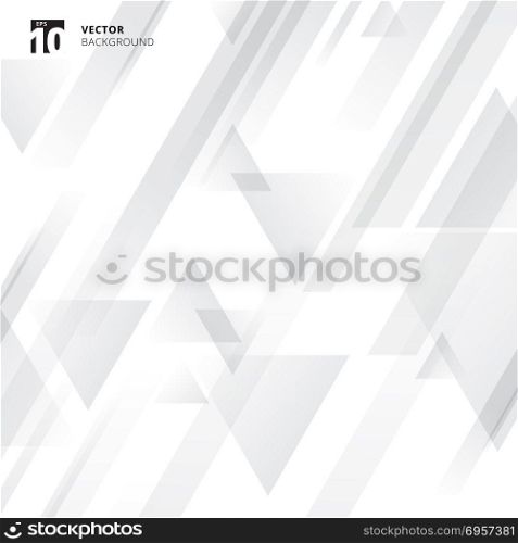 Abstract technology geometric triangles overlay motion gradient gray color on white background. Vector illustration. Abstract technology geometric triangles overlay motion gradient