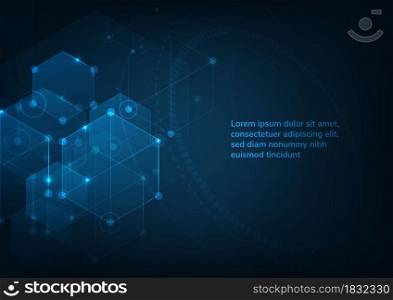 Abstract technology hexagon concept background. vector illustration