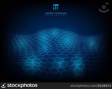 Abstract technology hexagon pattern shining glow futuristic digital background. Vector illustration. Abstract technology hexagon pattern shining glow futuristic digi