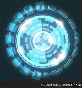 Abstract technology light blue background with circles, stock vector