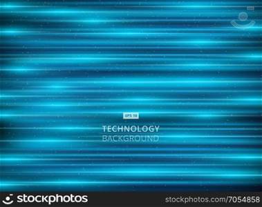 Abstract technology light blue laser horizontal background. Vector illustration