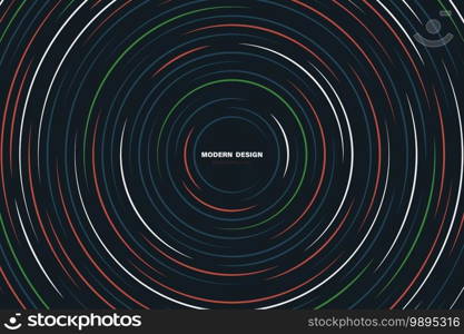 Abstract technology line circle of geometric overlapping cover template. Colorful design of center copy space of text design background. illustration vector 