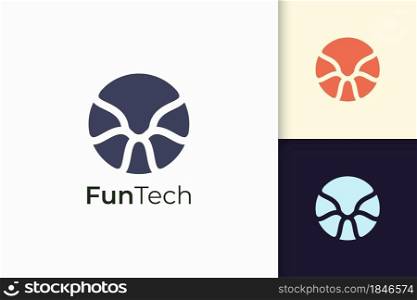 Abstract technology logo concept represent data and system