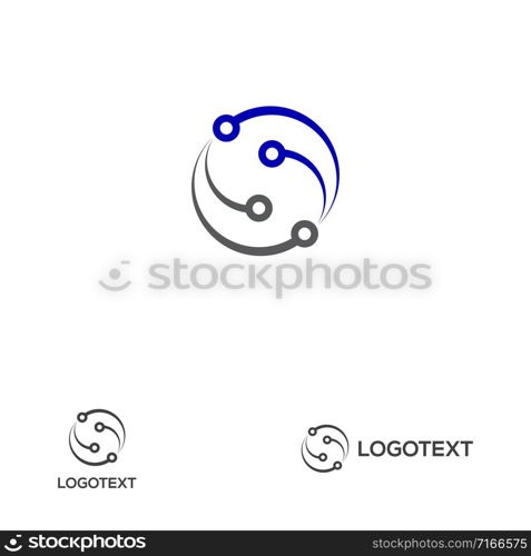 Abstract technology logo related to circuit symbol