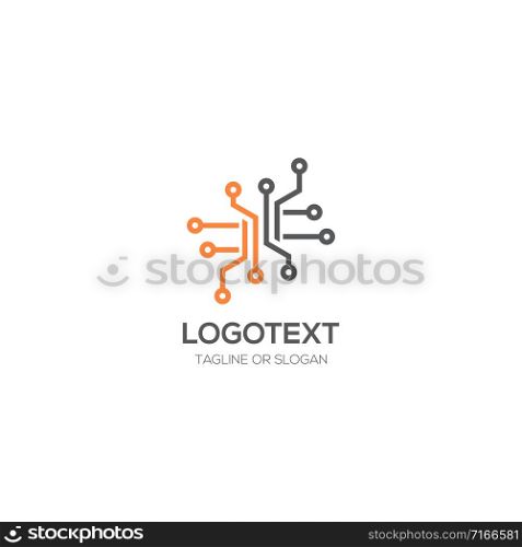 Abstract technology logo related to circuit symbol