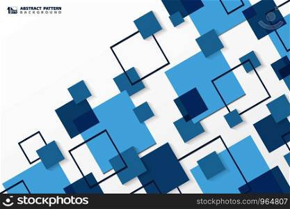 Abstract technology modern blue square geometric pattern background. You can use for ad, poster, corporate presentation, annual report, cover design. illustration vector eps10