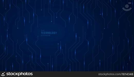 Abstract technology of electronic lines system template artwork with energy light. Futuristic gradient blue design with copy space of text background. illustration vector 