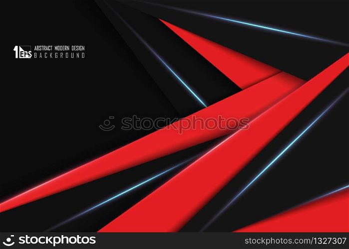 Abstract technology of red and black modern tech design of artwork presentation with light beam effect. Decorate for ad, poster, artwork, template design. illustration eps10