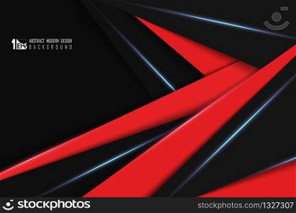 Abstract technology of red and black modern tech design of artwork presentation with light beam effect. Decorate for ad, poster, artwork, template design. illustration eps10
