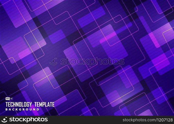 Abstract technology of ultraviolet square pattern design of new trend artwork background. Use for ad, template, artwork, cover design, presentation. illustration vector eps10