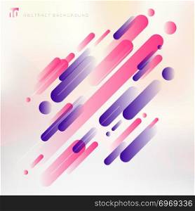 Abstract technology pink and purple geometric rounded lines pattern motion background modern style. Vector illustration