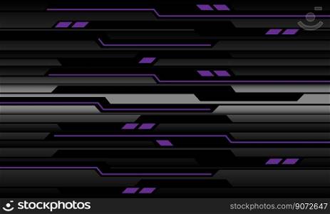 Abstract technology purple light power cyber line futuristic black circuit on metal design ultramodern background vector 