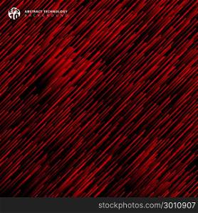 Abstract technology red light lazer lines diagonally pattern on dark background. Vector graphic illustration