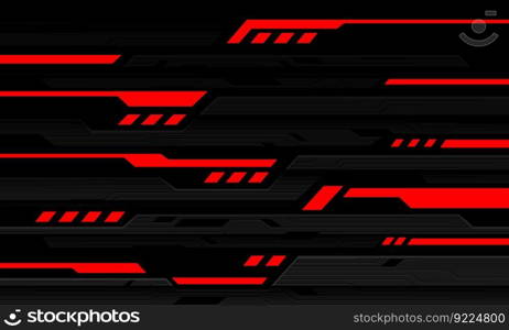 Abstract technology red light power cyber line futuristic black circuit on metal design ultramodern background vector	