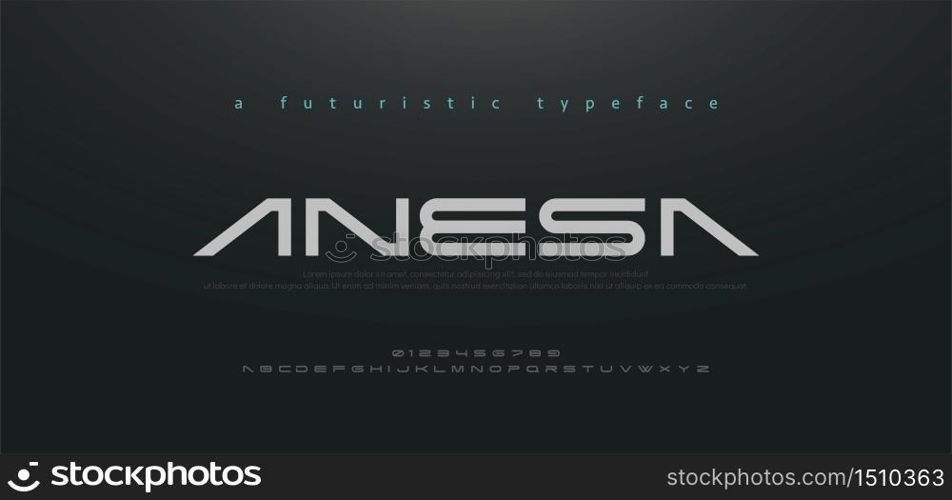 Abstract technology space font and alphabet. techno and fashion fonts designs. Typography digital sci-fi movie concept. vector illustration