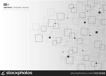 Abstract technology square black pattern artwork background. Use for ad, poster, artwork, template design, cover, presentation. illustration vector eps10
