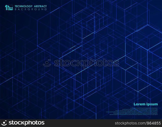 Abstract technology square energy cube pattern background. You can use for futuristic design of tech artwork, ad, poster, print, cover design, annual report. illustration vector eps10