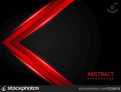 Abstract technology style red lights triangle on black background with space for you text. Vector illustration