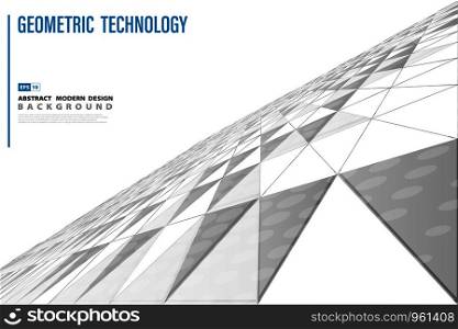 Abstract technology triangle perspective cover design background. Use for poster, artwork, template design. illustration vector eps10