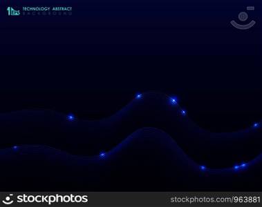 Abstract technology wavy line pattern on blue background. Decorating for modern stripe lines design of element, ad, poster, cover artwork, present. illustration vector eps10