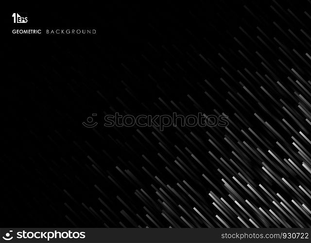 Abstract technology white stripe line pattern on gradient black, vector eps10